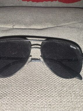 Quay Black Aviator Sunglasses